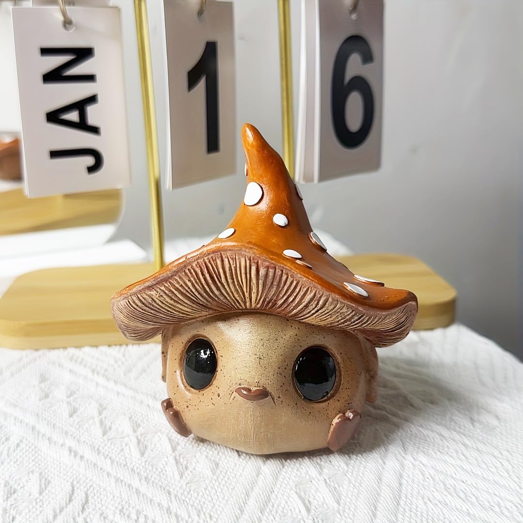 Kudriod Mushroom Outdoor Garden Decor Statue ，Garden Gnomes Statues for Home Desk, Yard, Patio, Backyard, Fairy Garden, Balcony,Lawn Ornament,Mother’s Day, Birthday Gifts for Women, Grandma, Mom