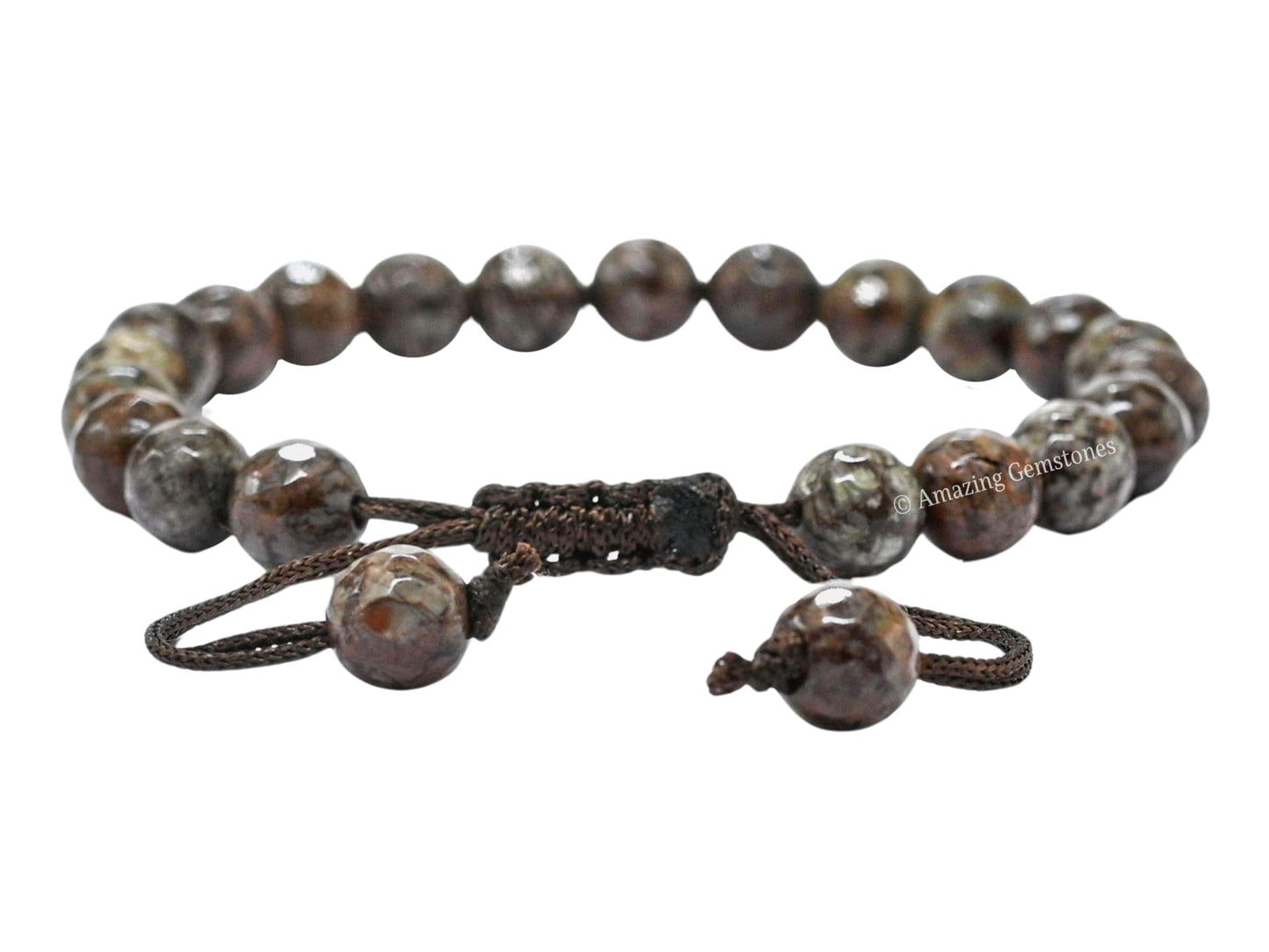 Amazing Gemstone Brown Snowflake Obsidian Bracelet for Women - Chakra Mens Bracelet Protection Crystals and Healing Stones - Blessing Bracelet Spiritual Meditation Gift Christmas