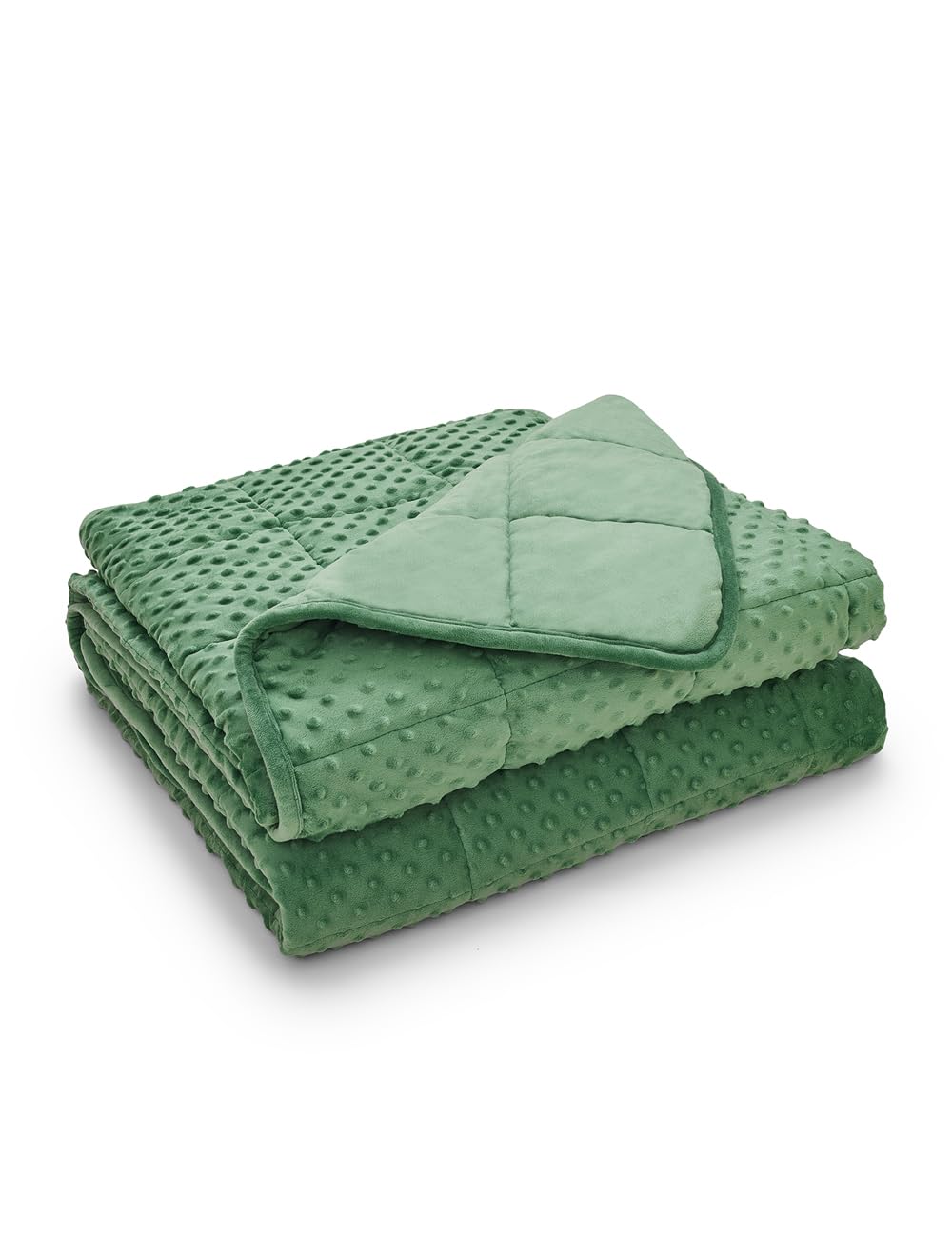 TONGDADA Minky Weighted Blanket | 40''x60'',10lbs | Cozy and Soft Minky Weighted Throw Blanket | Luxury Velvet with Premium Glass Beads | Dark Green Minky