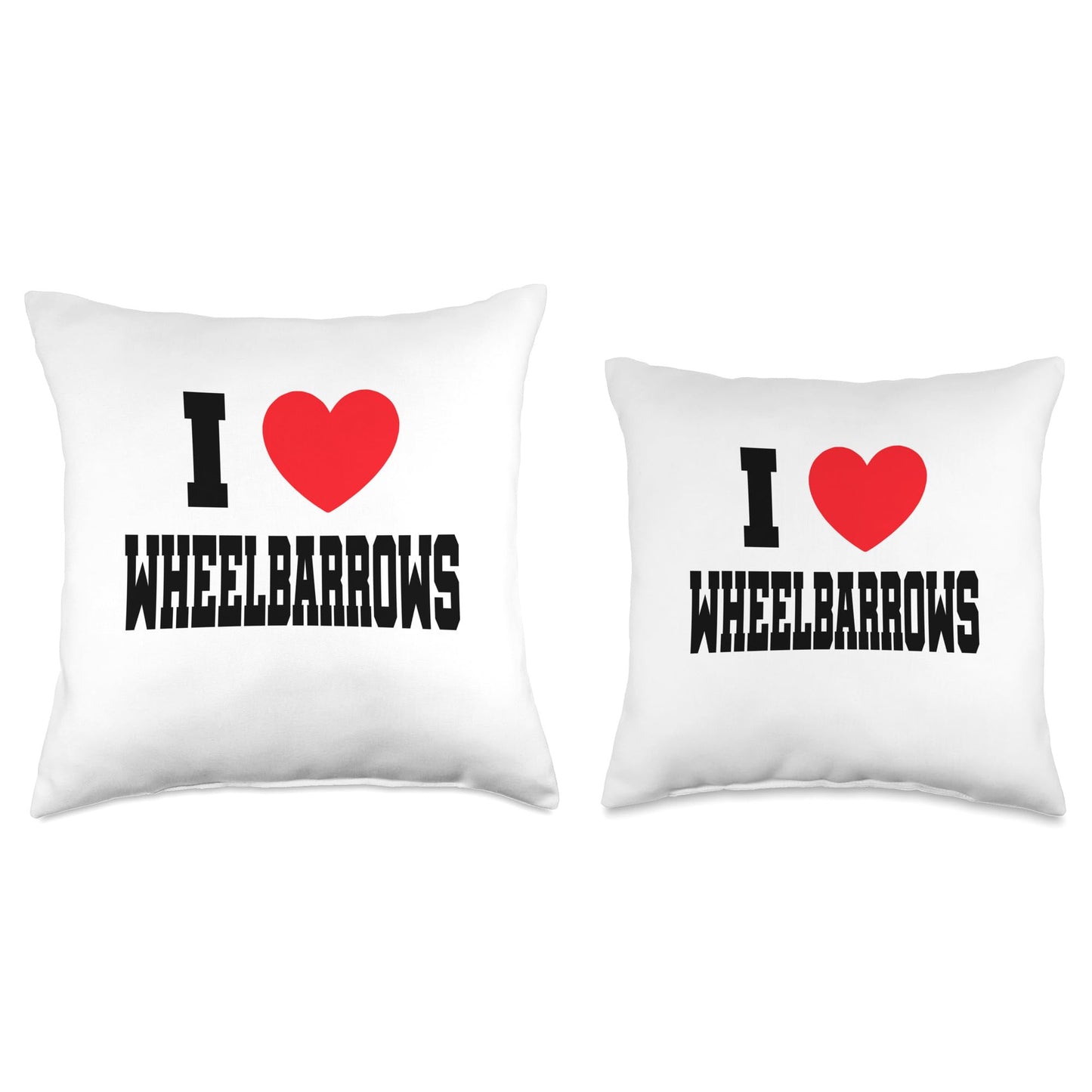 My Heart I Love Wheelbarrows Throw Pillow, 18x18, Multicolor