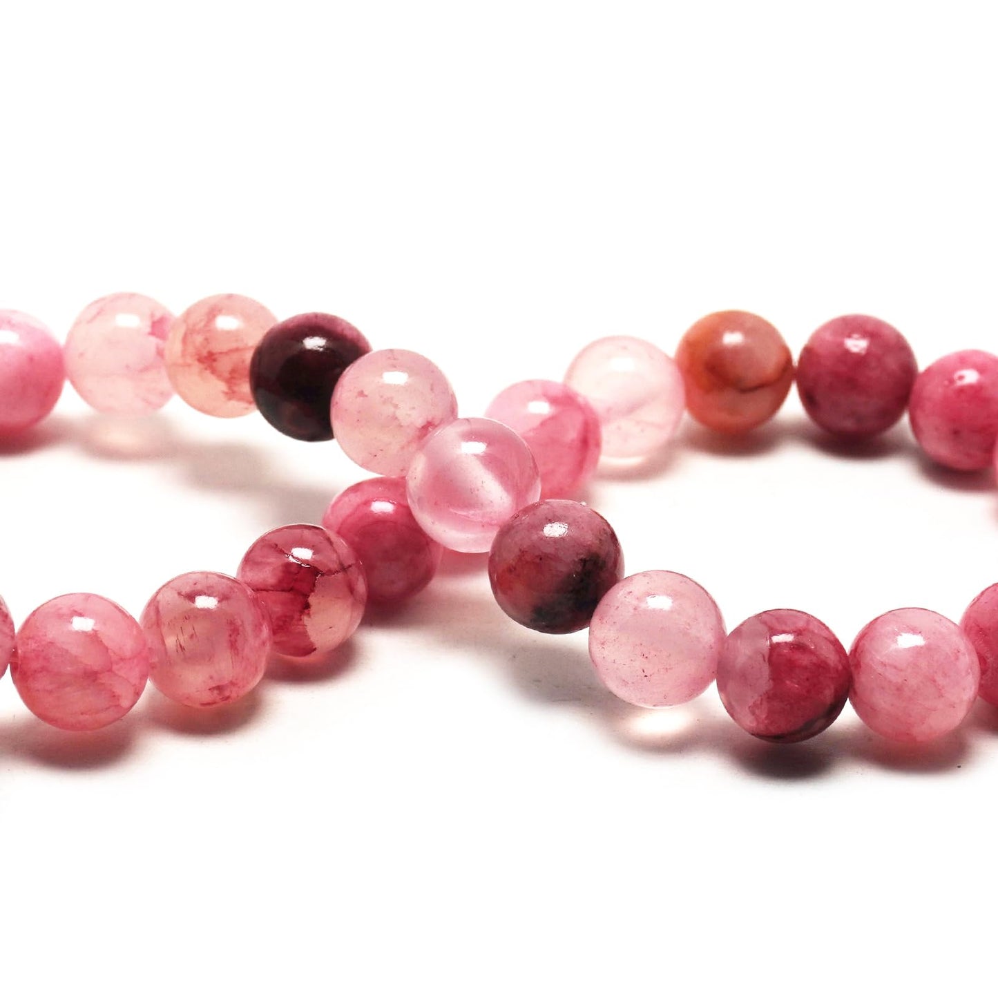 DIQIO Jade Stone Beads for Jewelry Making - 6mm Gemstone Round Loose Beads for Bracelets(58-60pcs, Blood-red Persian Jade)