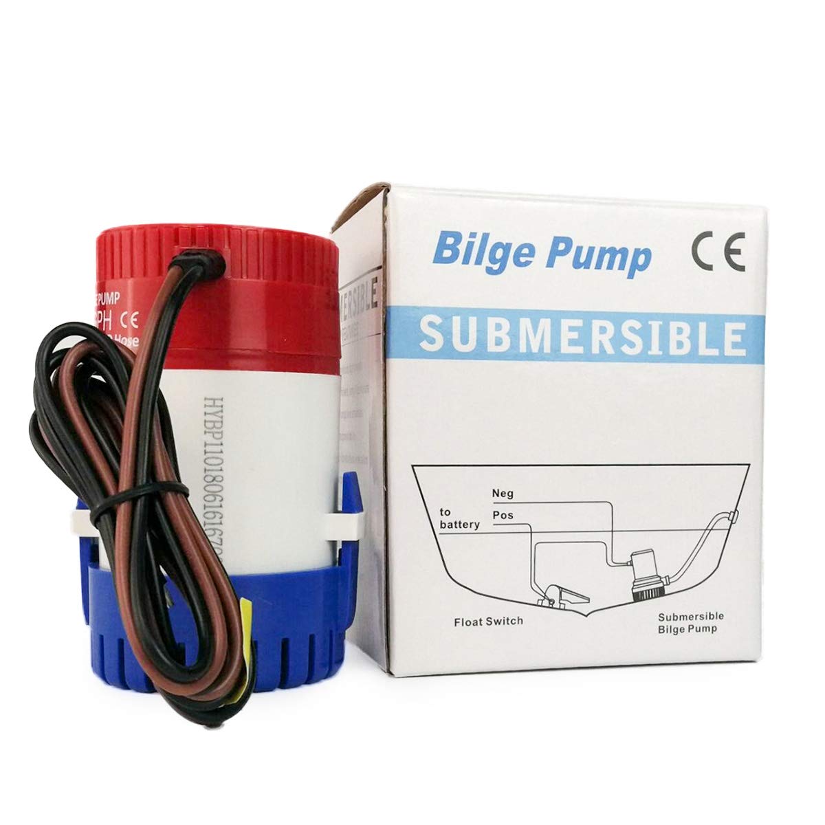 Non-Automatic Marine Electric Bilge Pump for Ponds, Pools Spas Silent Boat Caravan RV Submersible