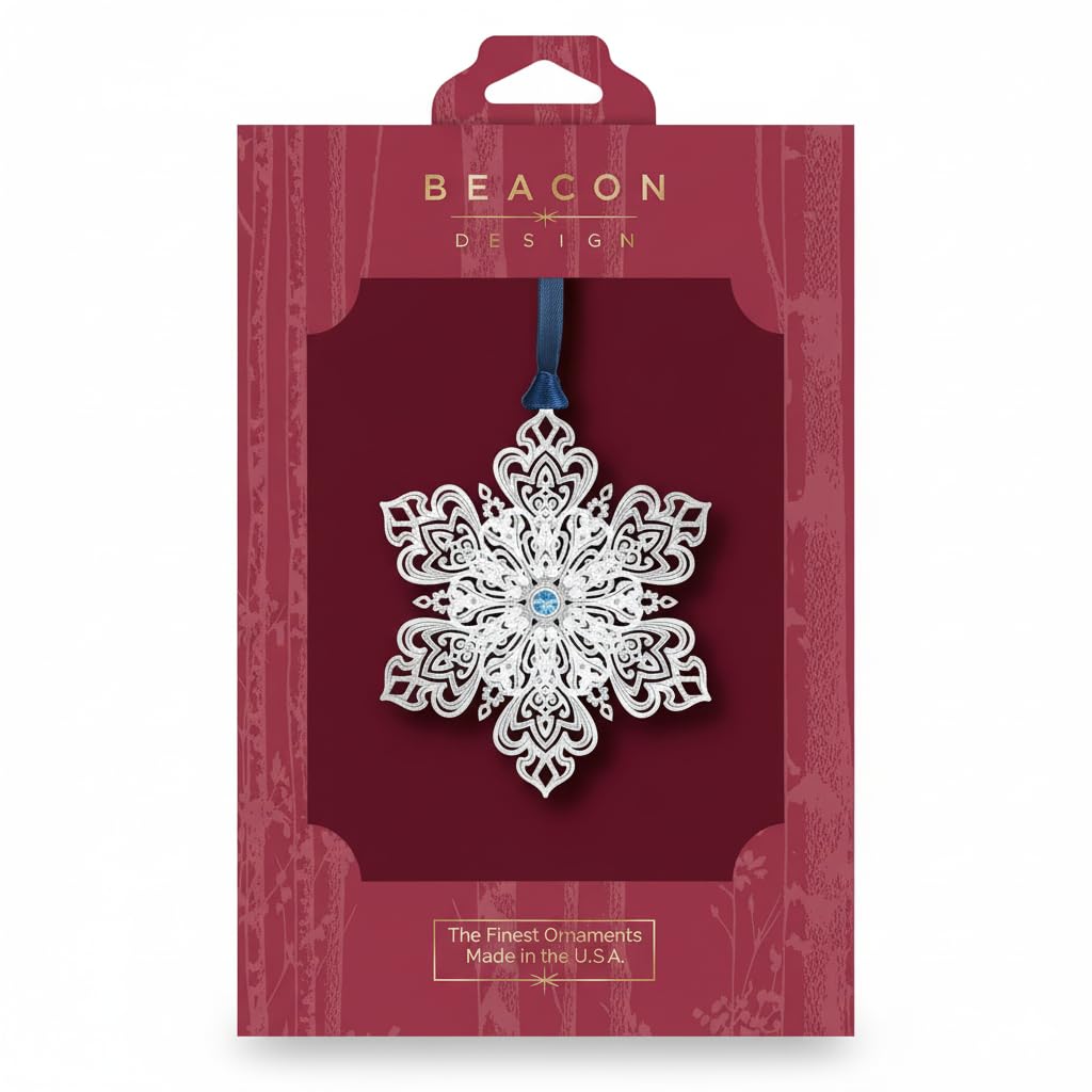 Beacon Design ChemArt Dazzling Blue Rhinestone Snowflake Hanging Ornament