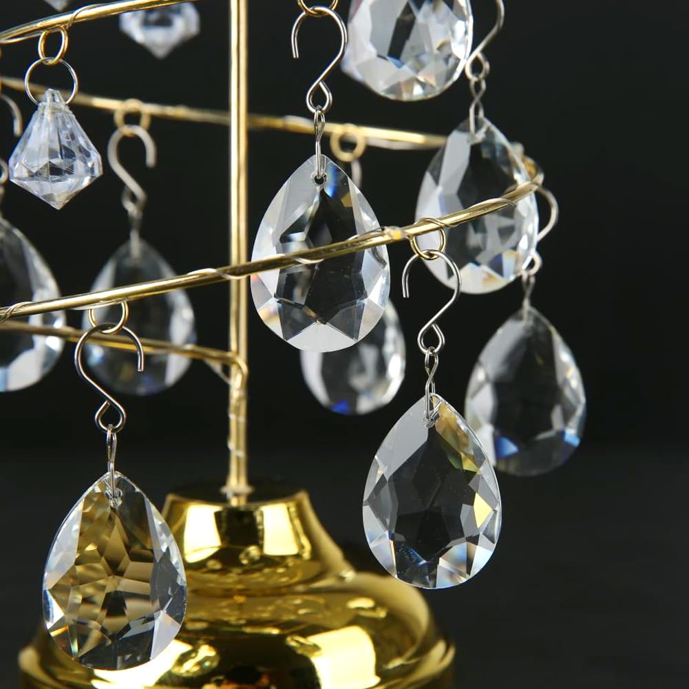 HYBEADS 10pcs 38mm Crystal Suncatcher, Hanging Clear Teardrops Crystals Chandelier Parts Prisms Pendants with Hook for Windows Lamp Christmas Tree Decorations Home Decor