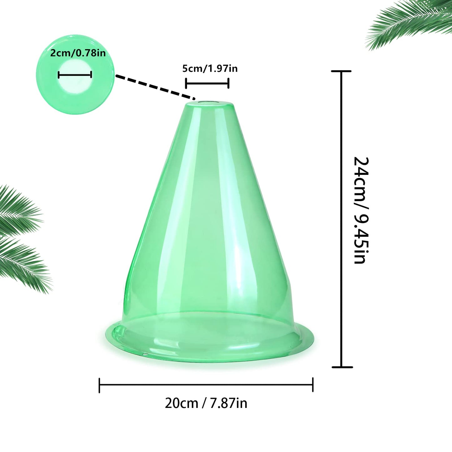 【24 Pieces】 Garden Cloches for Plants, Multifunctional Plant Cover Plant Protectors Transparent Bell Jar Cloches Protection Plants from Birds, Slugs, Frost, Freeze Weather, 7.8" D x 9.4" H, Green