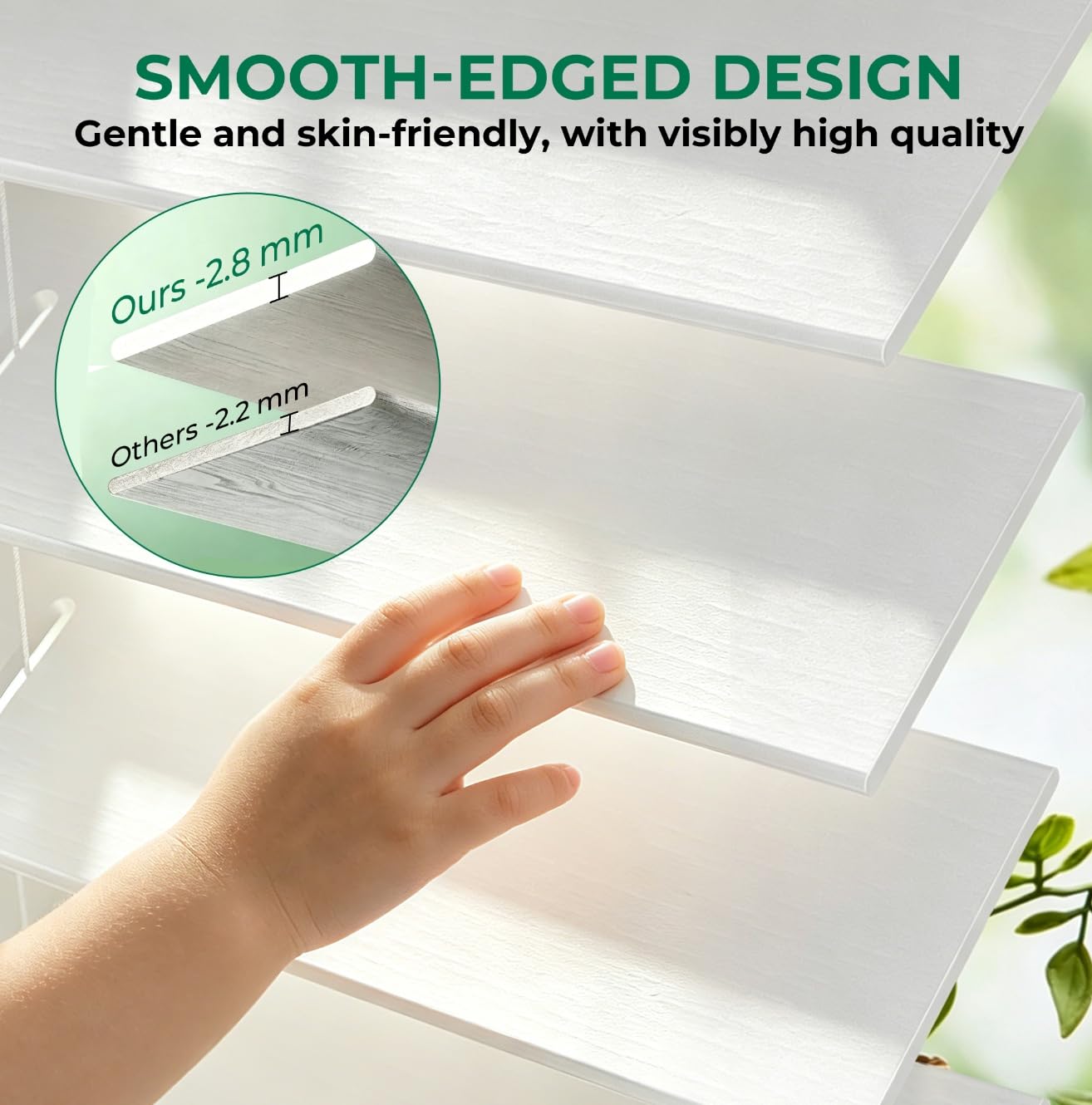 Allesin zen Cordless Faux Wood Blinds with Classic Valance, 2" Blinds for Indoor Windows-22 W x 48" H-White, Smooth Lift Operation, Horizontal Window Blinds for Home and Office