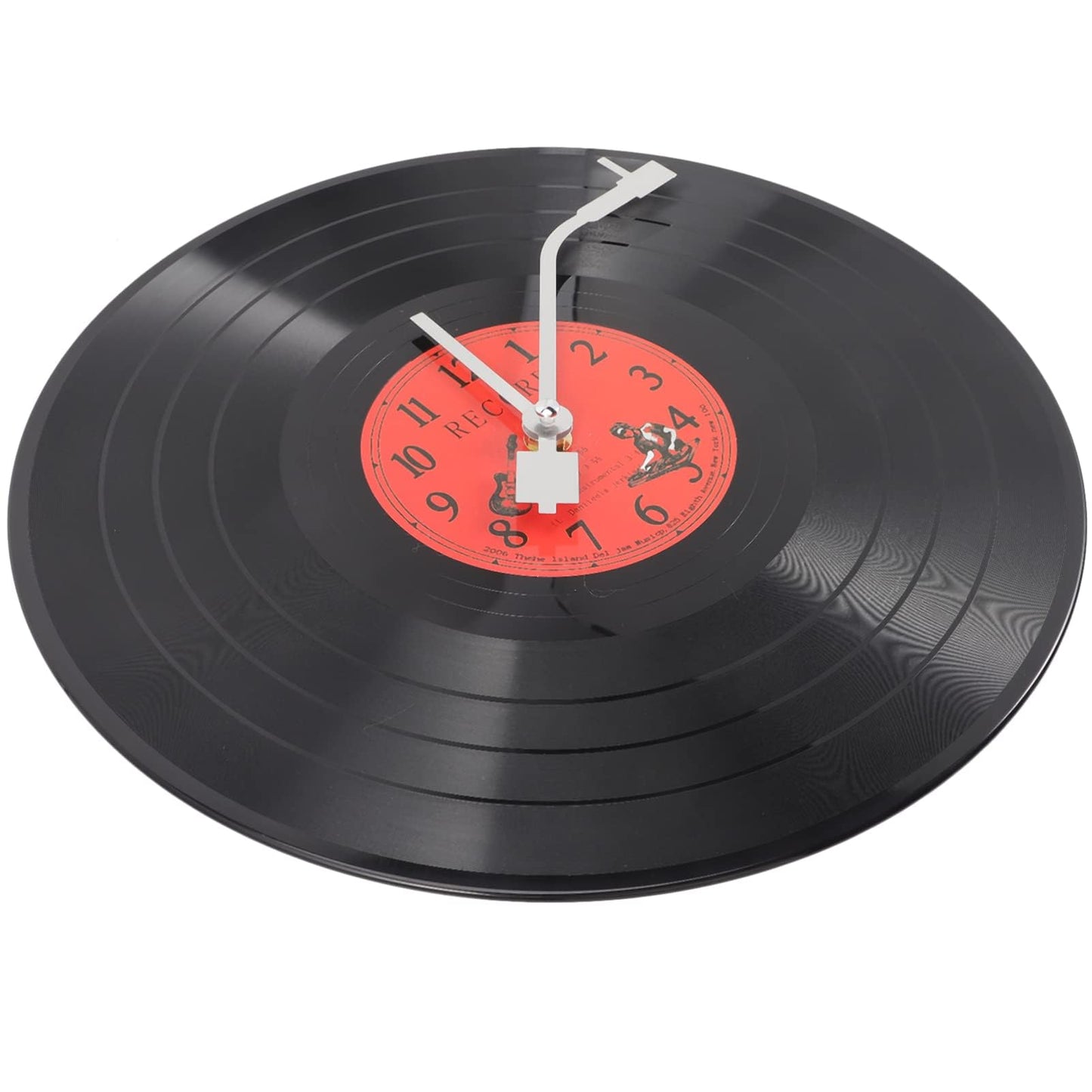 ZOYPAR Musical Black Vinyl Record Wall Clock Battery Operated Music Room Decor Decoration Art Hanging Clocks- 11.81inch