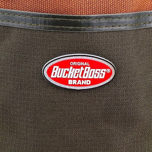 BucketBoss 25001 Canvas Organizer Parachute Bag with 19 Pockets for Nails,Screws, and Bolts in Brown