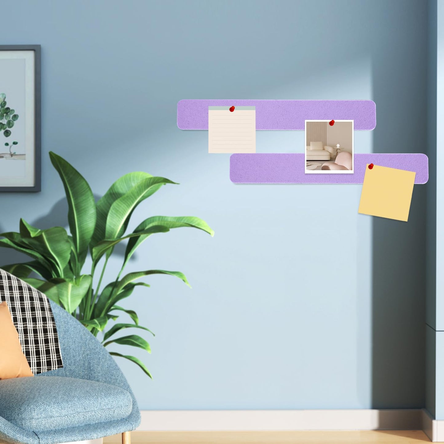 Bulletin Board Cork Board Cork Boards for Walls Cork Board for Office Pin Board Bulletin Boards for Walls (Light Purple)