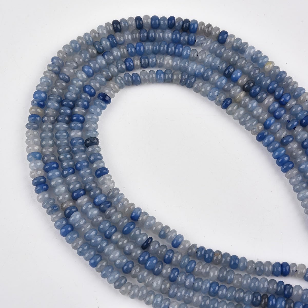 160pcs 4x2mm Natural Blue Aventurine Disk Rondelle Spacer Stone Semi Precious Gemstone Loose Beads for Jewelry Making 15 Inch