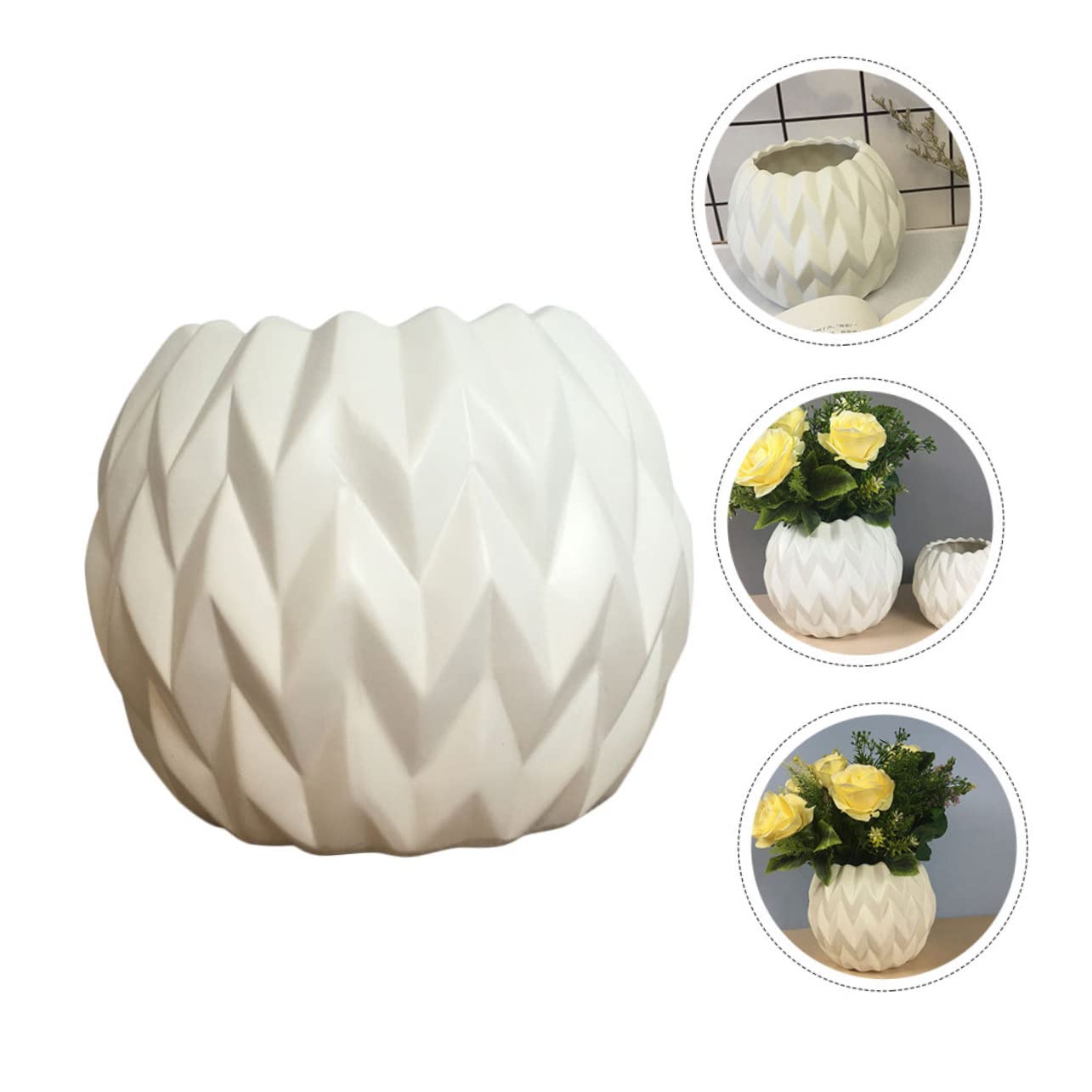 ABOOFAN Decorative Vase Ceramic Plant Pots Floral Design Garden Decorations for Home Office