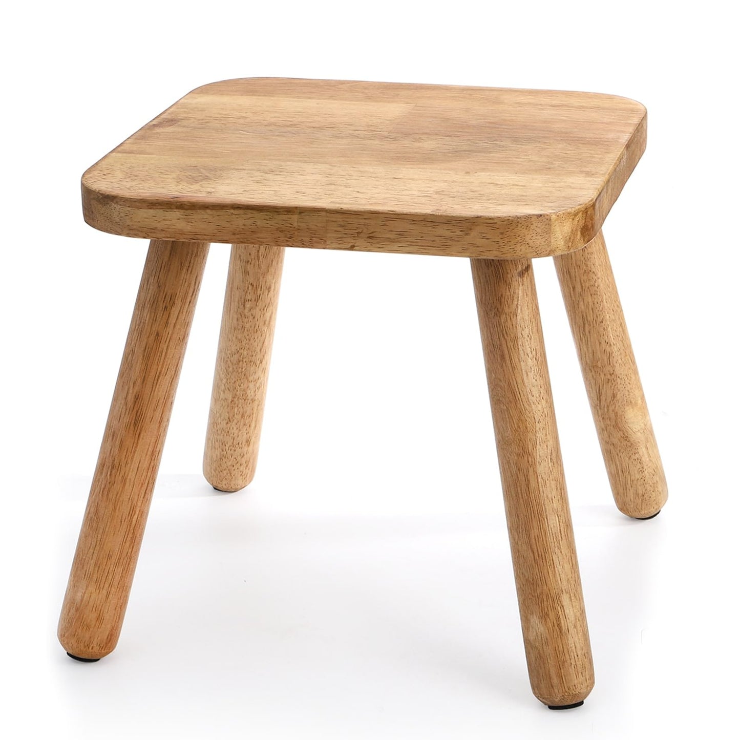 Youeon 12 Inch Square Solid Wooden Step Stool, Non-Slip One Step Stool for Adults, Holds up to 300 Lbs, Portable & Sturdy, Footstool for Bedroom, Bathroom, Kitchen, Easy to Assemble