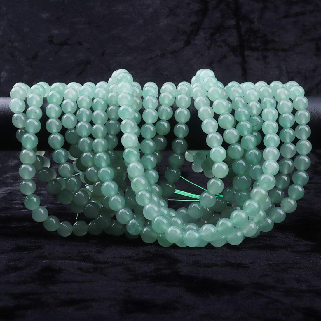 ICAI Beads 8mm Natural Green Aventurine Stone Round Loose Stone Beads for Jewelry Making DIY Crafts Design 1 Strand 15" APPR.43-45pcs