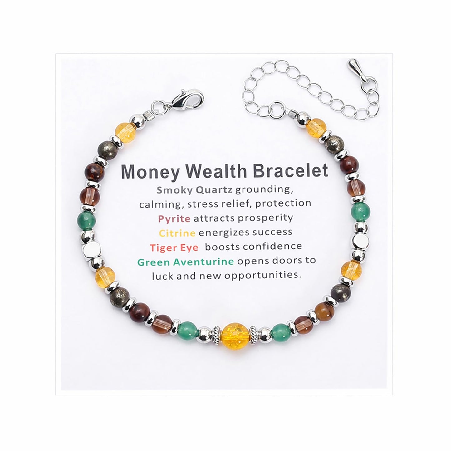 MTJAHPS Protection Bracelet, empath protection, black obsidian Crystals and Healing Stones Bracelet for Women ，Luck ，Anxiety and Stress Clam Bracelet