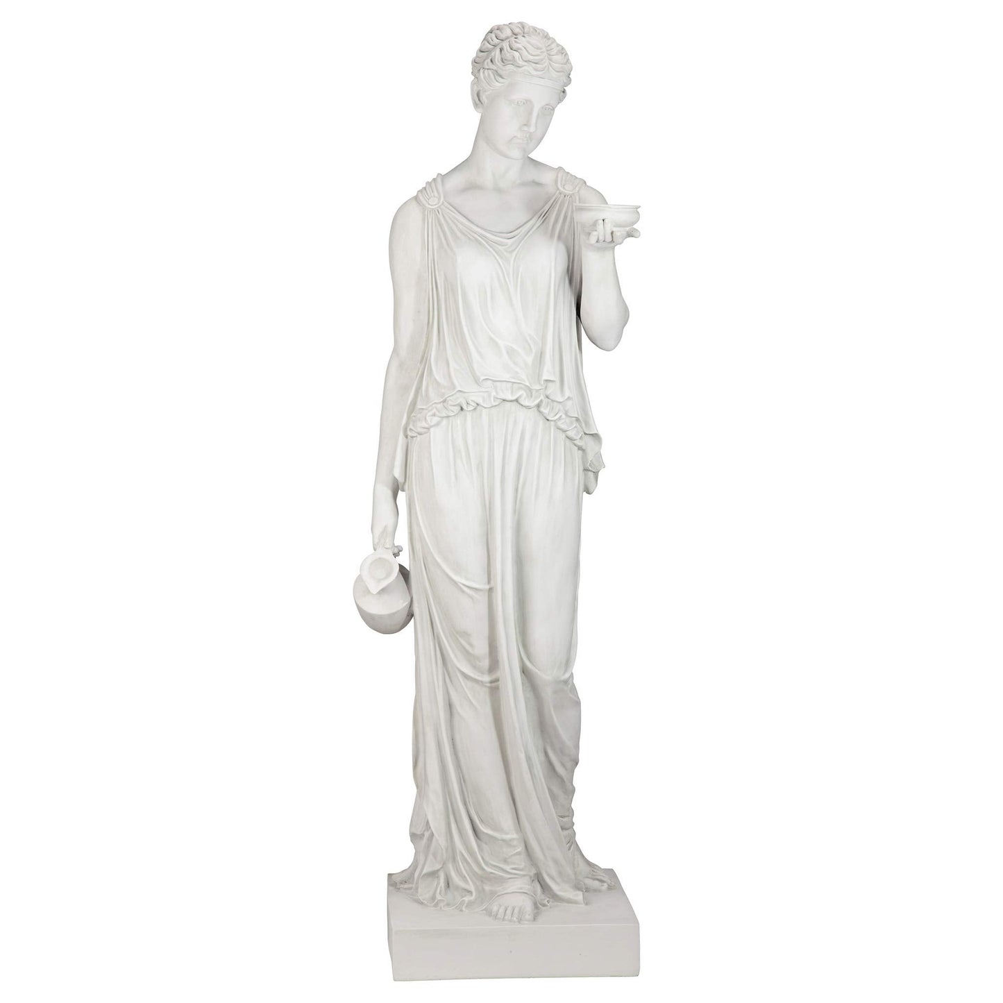 Design Toscano Hebe Greek Woman Patron of Youth Indoor/Outdoor Garden Statue, Estate Size, 62 inches tall, Cast Stone Resin, Antique Stone Finish
