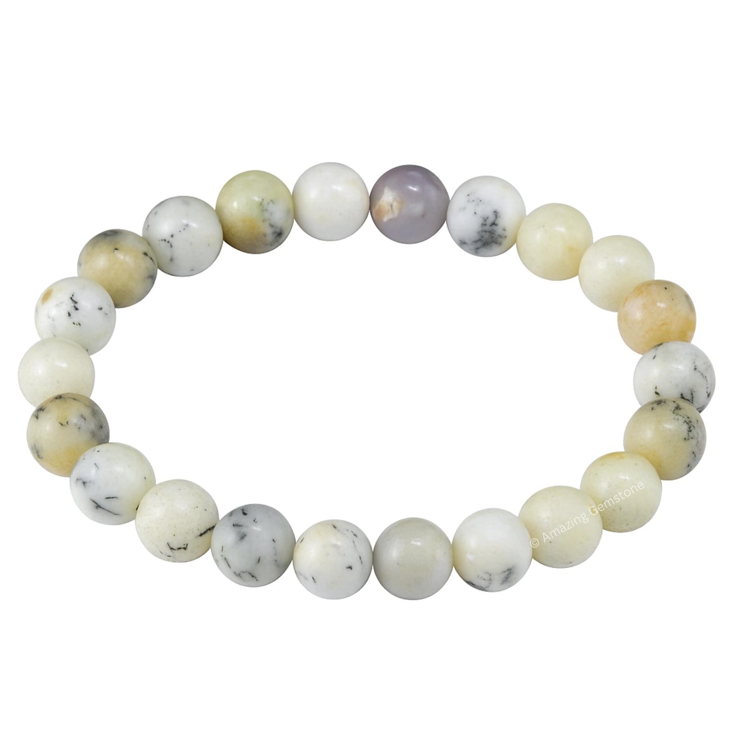 Amazing Gemstone Crystal Bracelet for Women Men's Gifts - Protection Healing Crystal Bracelet - 8mm Gemstone Beaded Stretchable Bracelet Pulseras Para Hombres Mujer Stocking Stuffers Mothers Day Gift (Dendrite Opal)