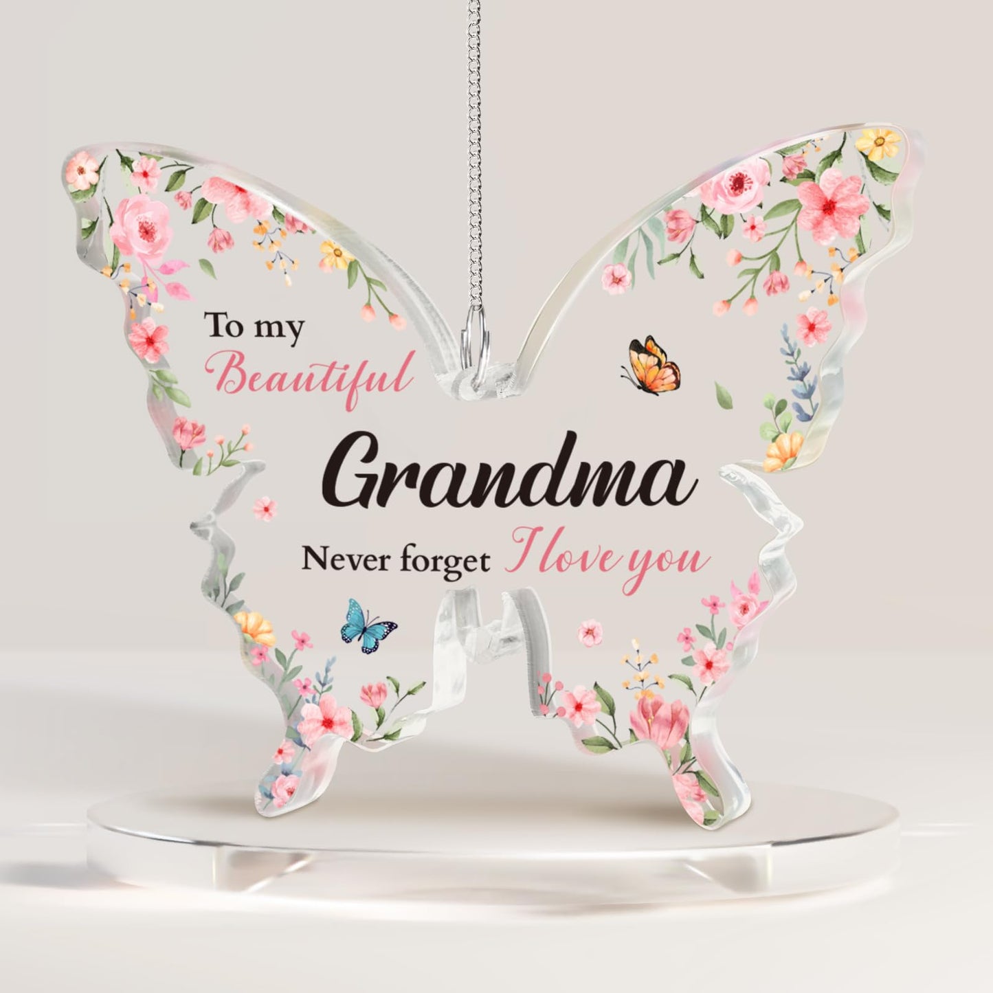 Gifts for Grandma for Mothers Day, Grandma Birthday Gifts, Grandma, Gift for Grandmother Crystal Suncatcher, to My Grandma's Present Hanging Butterfly Crystal Suncatcher Ornament