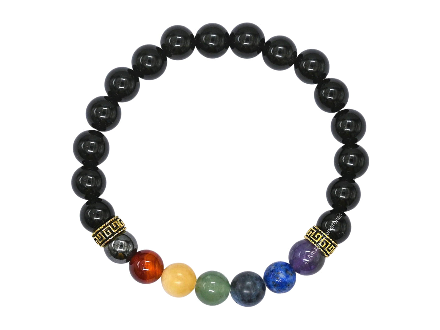 Amazing Gemstone Crystal Bracelet for Women Men's Gifts - Protection Healing Crystal Bracelet - 8mm Gemstone Beaded Stretchable Bracelet Pulseras Para Hombres Mujer Stocking Stuffers Mothers Day Gift (Chakra Bracelet (Black Obsidian))