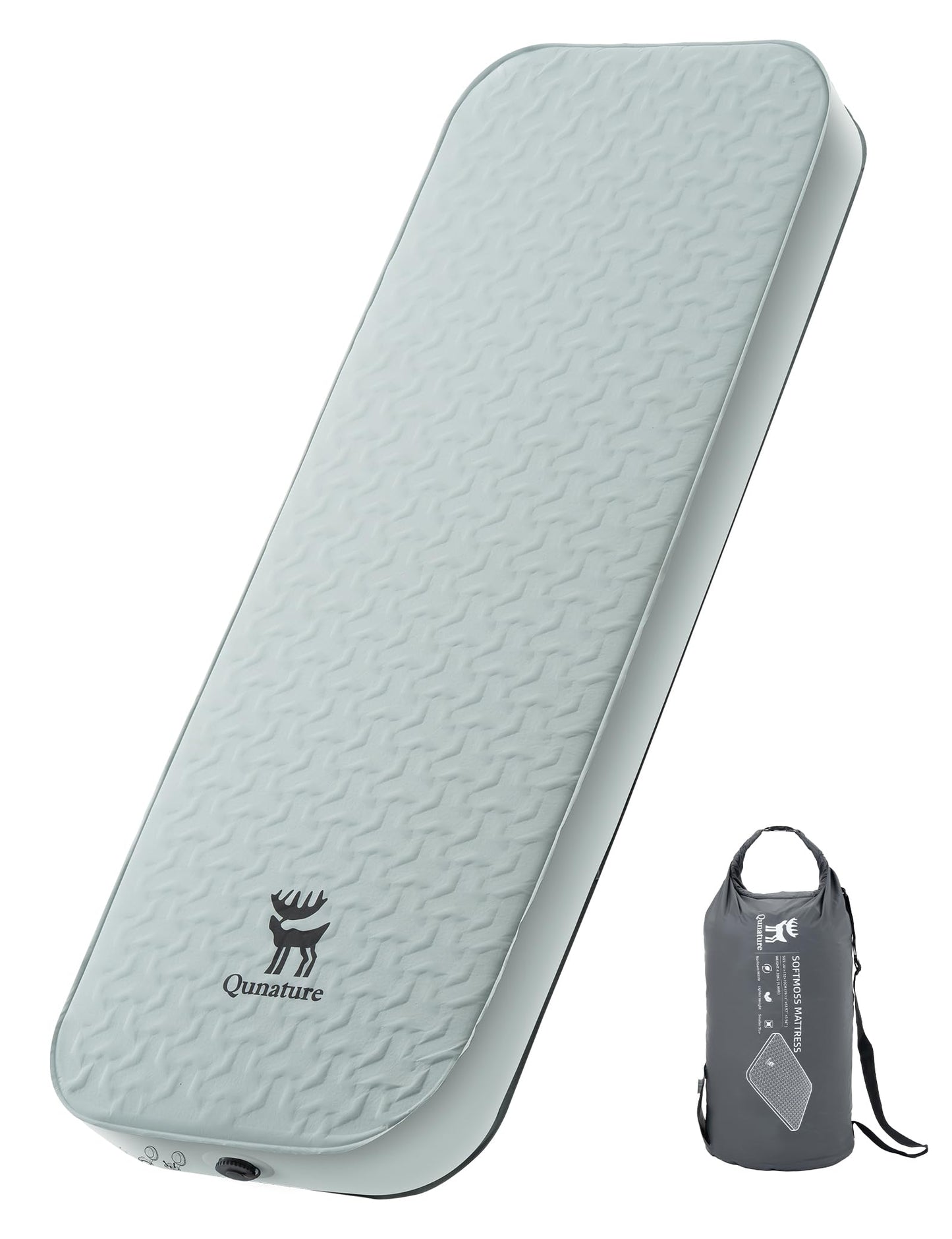 QUNATURE 4" Thick Self Inflating Sleeping Pad with Foam, Air Camping Mattress,Innovative Y-Shaped Telescopic Structure,High R-Value and Portable Double Camping Mats for Camping