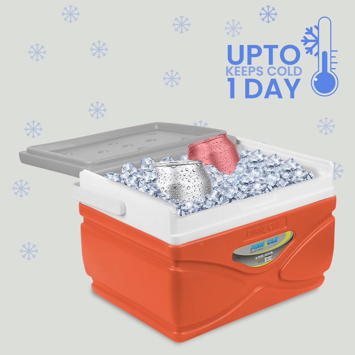 Pinnacle 4.5-11 Liter Insulated Cooler Lunch Box Set Portable Camping/Picnic Hard Cooler –Coolbox Keeps Cool for 48 hrs. with Ice Retention–Heavy Duty Cooler for Beach, Grill, Tailgating, Small -med