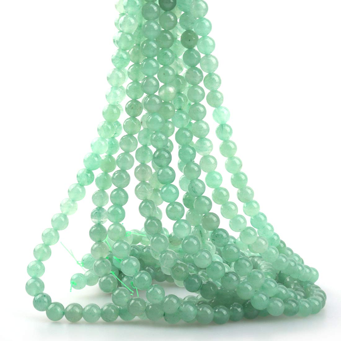 ICAI Beads 8mm Natural Green Aventurine Stone Round Loose Stone Beads for Jewelry Making DIY Crafts Design 1 Strand 15" APPR.43-45pcs