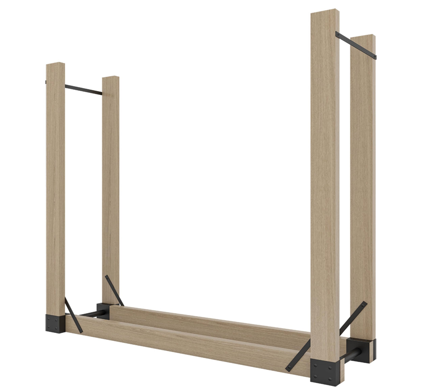 Kingson Adjustable Firewood Rack Bracket Kit, Heavy Duty Log Storage Holder, Metal Fireplace Wood Stand for Outdoor Indoor Patio Deck, Freestanding Fire Wood Rack with Rust-Resistant Finish