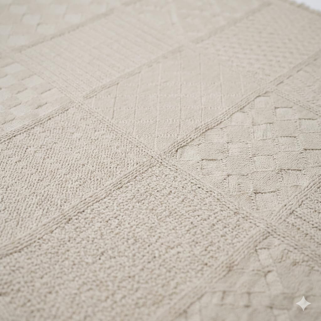 Pure Country Weavers Irish Fisherman Natural Waffle Weave Blanket - Gift Tapestry Throw Woven from Cotton - Made in The USA (69x48)