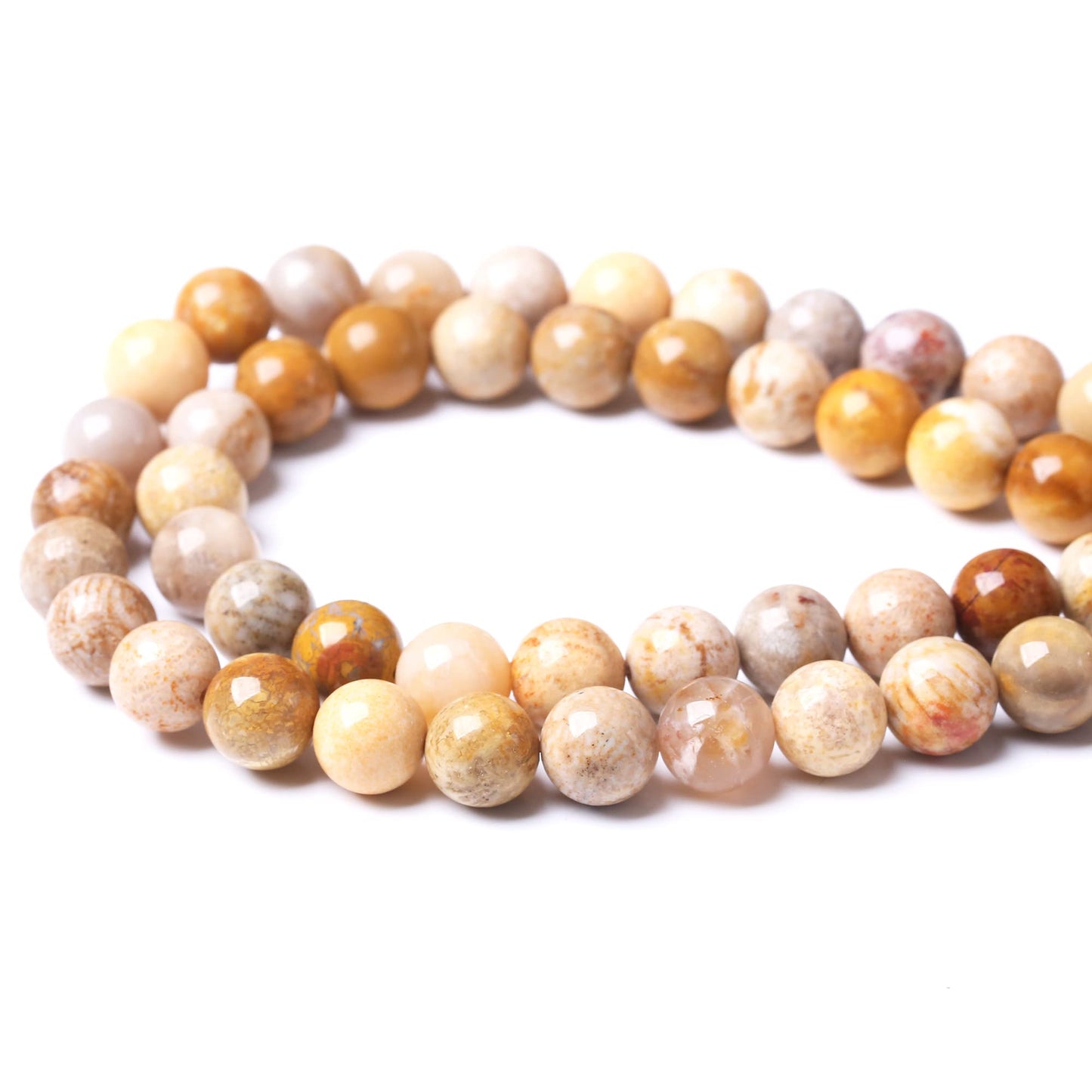 10MM Coral Jade Round Loose Beads Natural Gem Beads Crystal Energy Stone Beads for Jewelry Making DIY Bracelet Necklace
