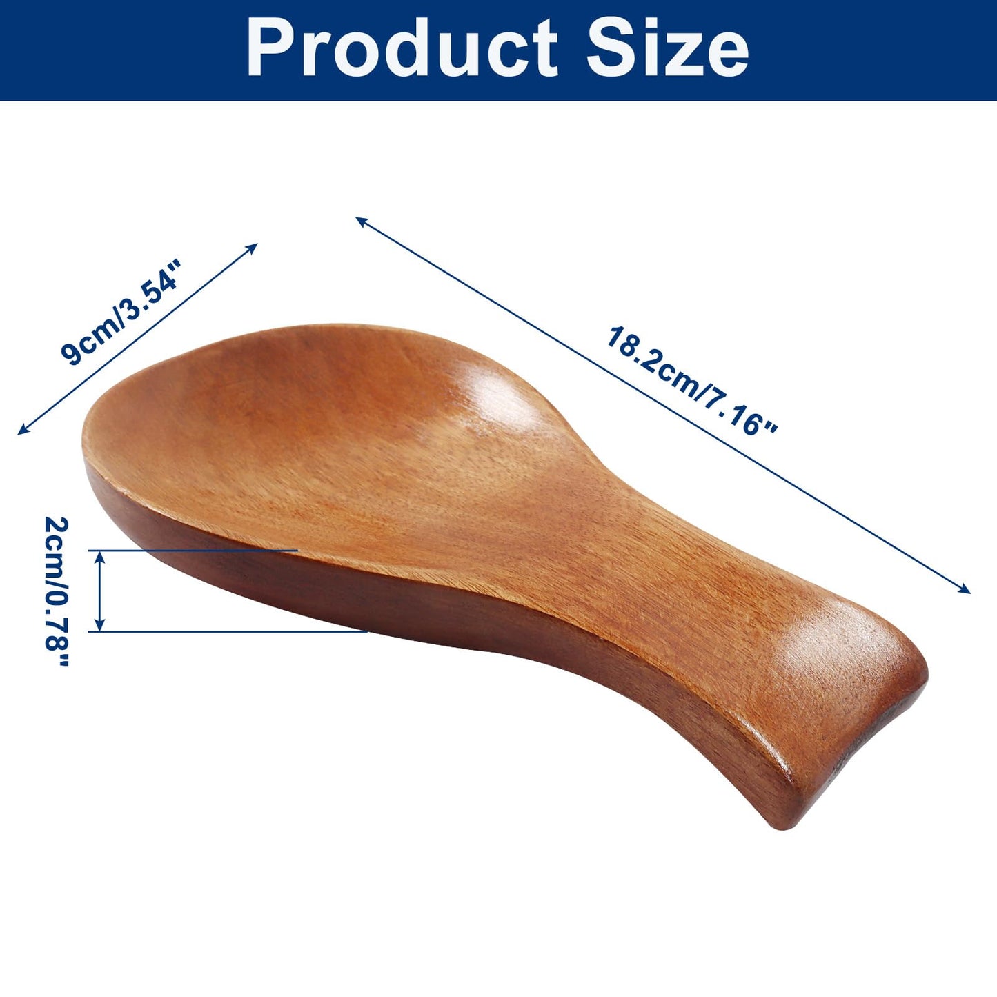 Verkelly 1 Pack Acacia Wood Spoon Rest, Bamboo Holder Spatula Wood Rest, Modern Utensil Holder for Farmhouse Kitchen Counter Decor(Brown)