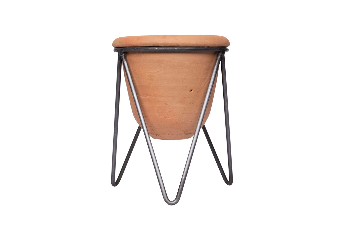 Creative Co-Op Terracotta Pot with Metal Stand