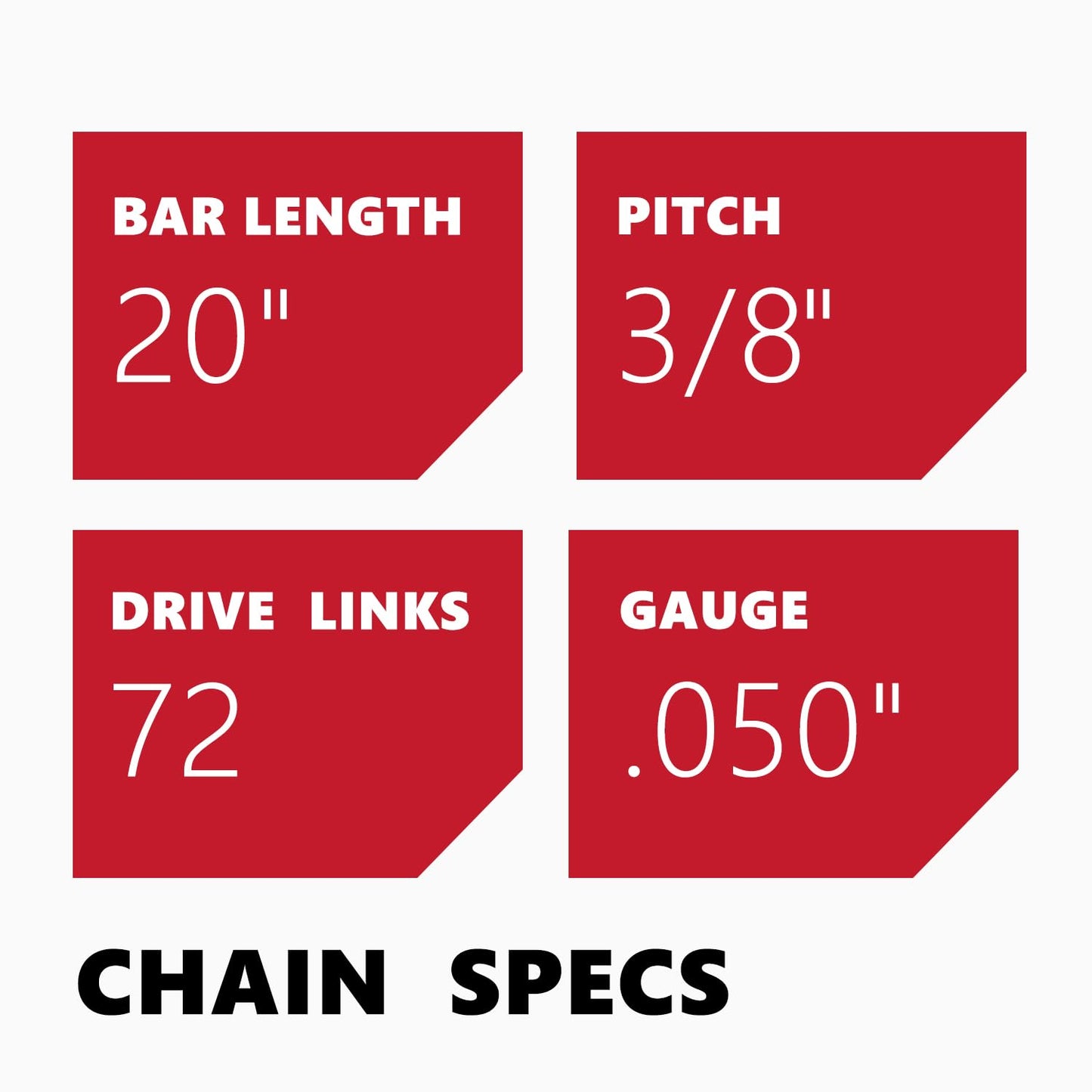 KAKEI 20 Inch Chainsaw Chain 3/8" Pitch .050" Gauge 72 Drive Links- 33RS 72 Fits MS311 MS391, Husqvarna 455 (Rancher), 460 (Rancher), Poulan Pro and More- E72 (3 Chains) - Full Chisel