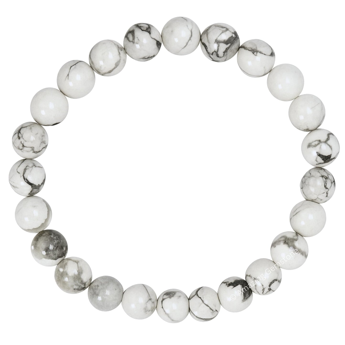 Amazing Gemstone Crystal Bracelet for Women Men's Gifts - Protection Healing Crystal Bracelet - 8mm Gemstone Beaded Stretchable Bracelet Pulseras Para Hombres Mujer Stocking Stuffers Mothers Day Gift (Howlite)