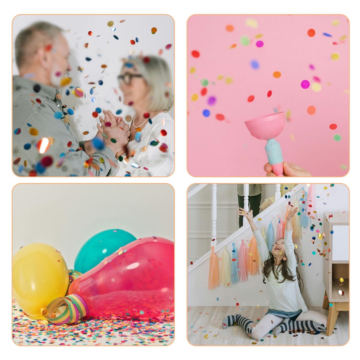 10000 Pieces 1 Inch Round Tissue Paper Confetti, 3.5 oz Multicolor Round Tissue Confetti, for Weddings, Anniversaries, Arts Craft DIY Scrapbooking