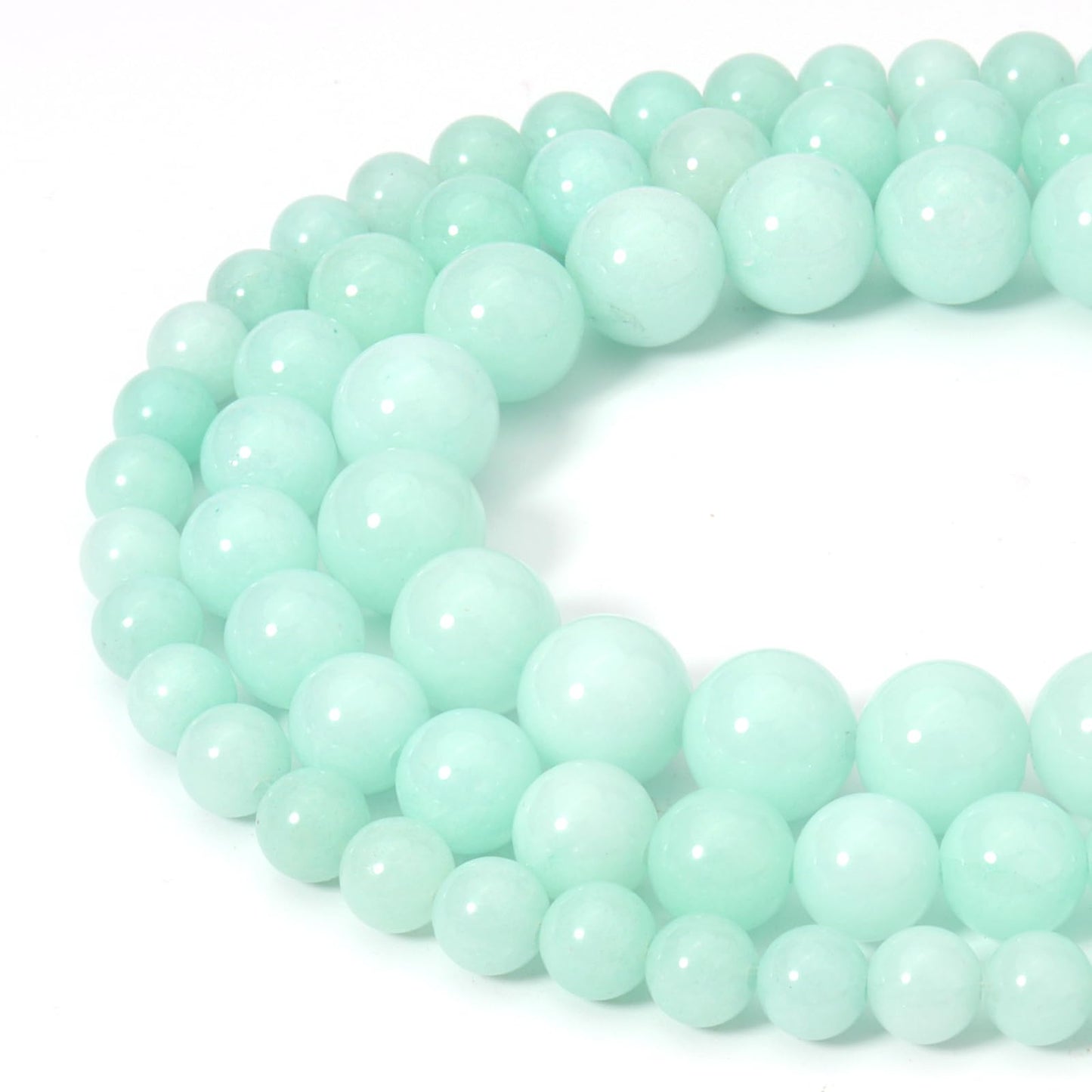 Siomia 45pcs 8mm Natural Amazonite Gemstone Beads Energy Healing Crystal Round Loose Stone Beads for Jewelry Making, DIY Bracelets Necklaces