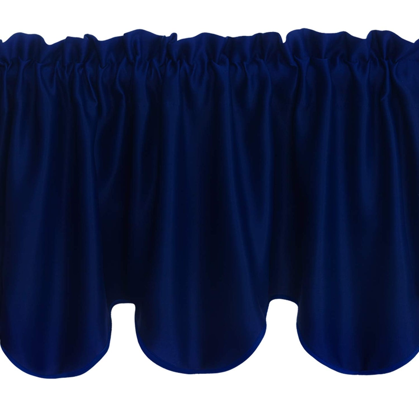 Aquazolax Navy Valances Curtain for Windows, Blackout Extra Long Rod Pocket Valances for Kitchen Bedroom, Small Window Treatment Valances 52inch x 18inch, Single Panel