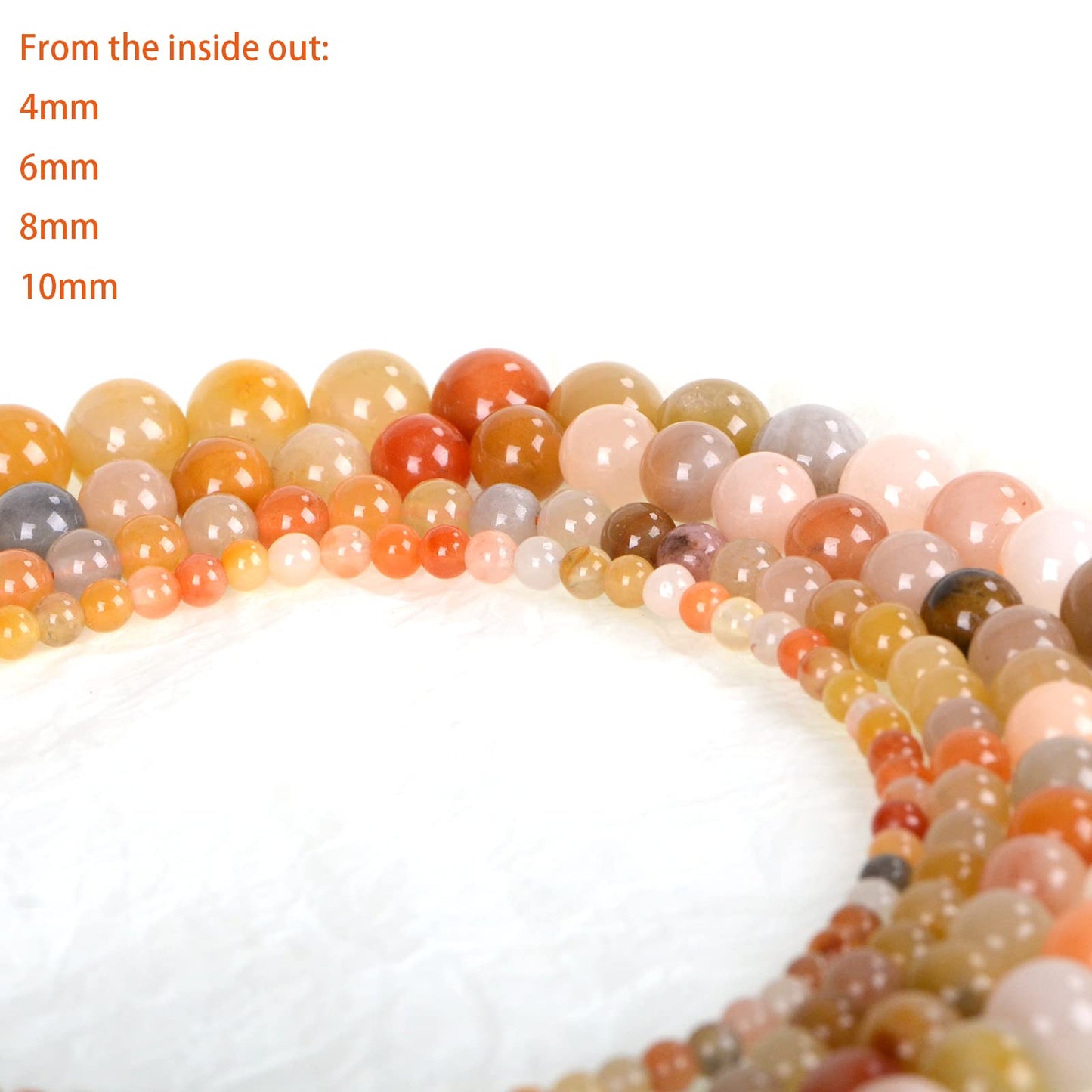 ICAI (Golden Jade) Natural Stone Beads Gemstone Round Loose Beads Crystal Energy Stone Healing Power for Jewelry Making DIY,1 Strand 35-37pcs(10mm)