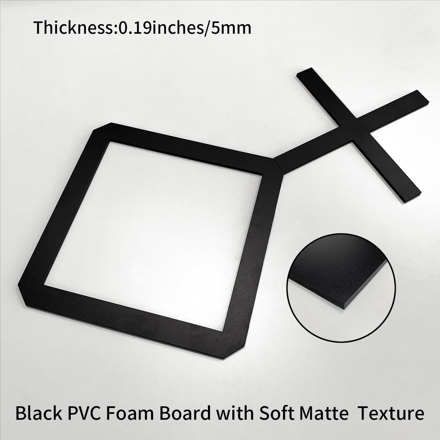 MidModArt PVC Modular Decorative Fretwork Wall Panels for Living Room Lobby Bedroom, 8PCS Cross Grid-Black Matte Black Finish