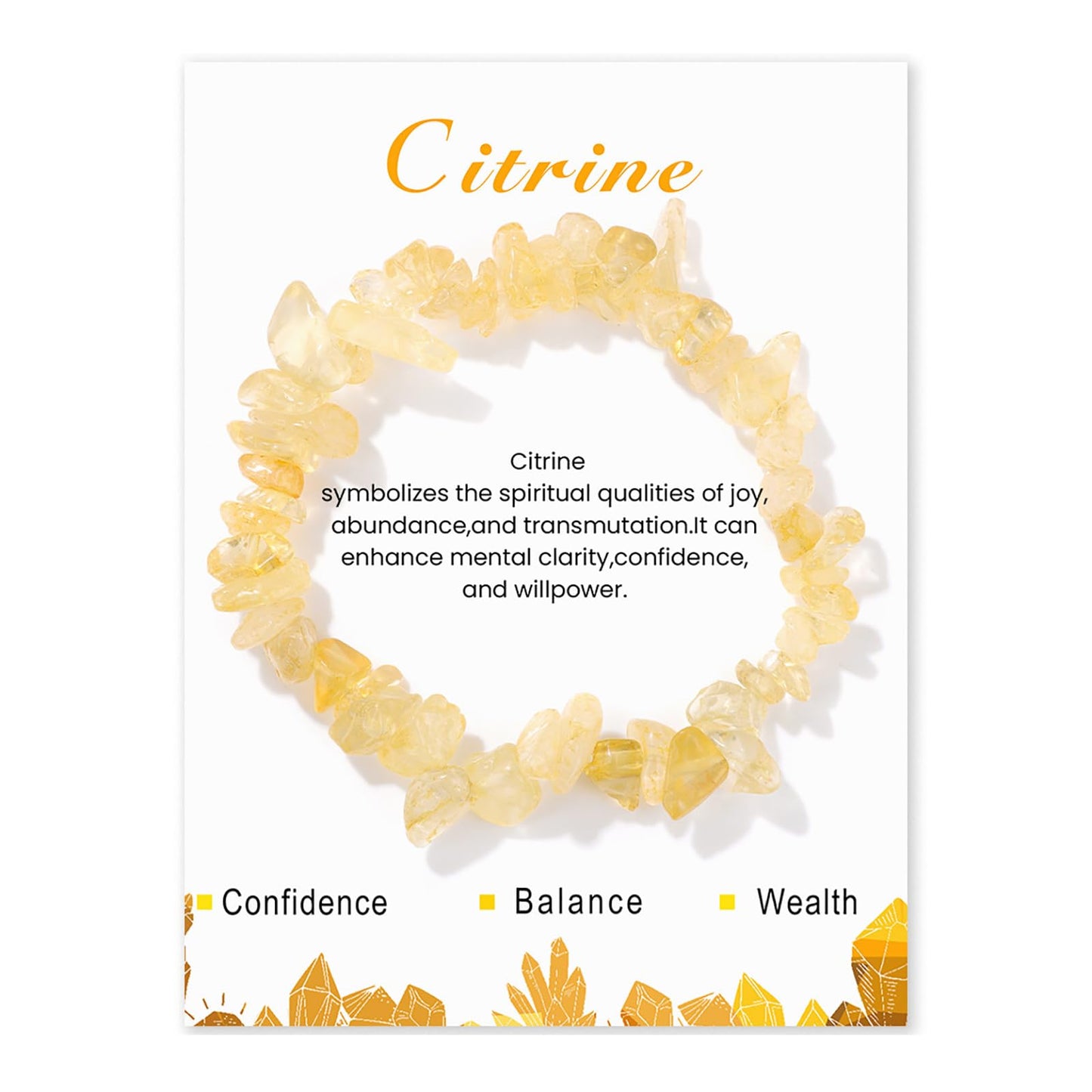 Citrine Bracelet for Women 8mm Real Raw Crystal Bracelet Yellow Citrine Bracelet Natural Stone Bracelets Gemstone Bracelets Citrine Jewelry for Women Girls