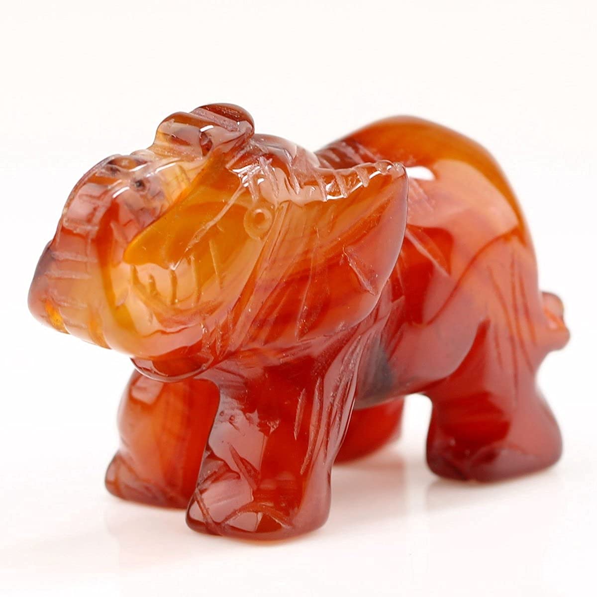 Carved Healing Crystals Gemstones Elephant Statue Figurine Collectible Decor 1.5 inches (Mix 6pcs)