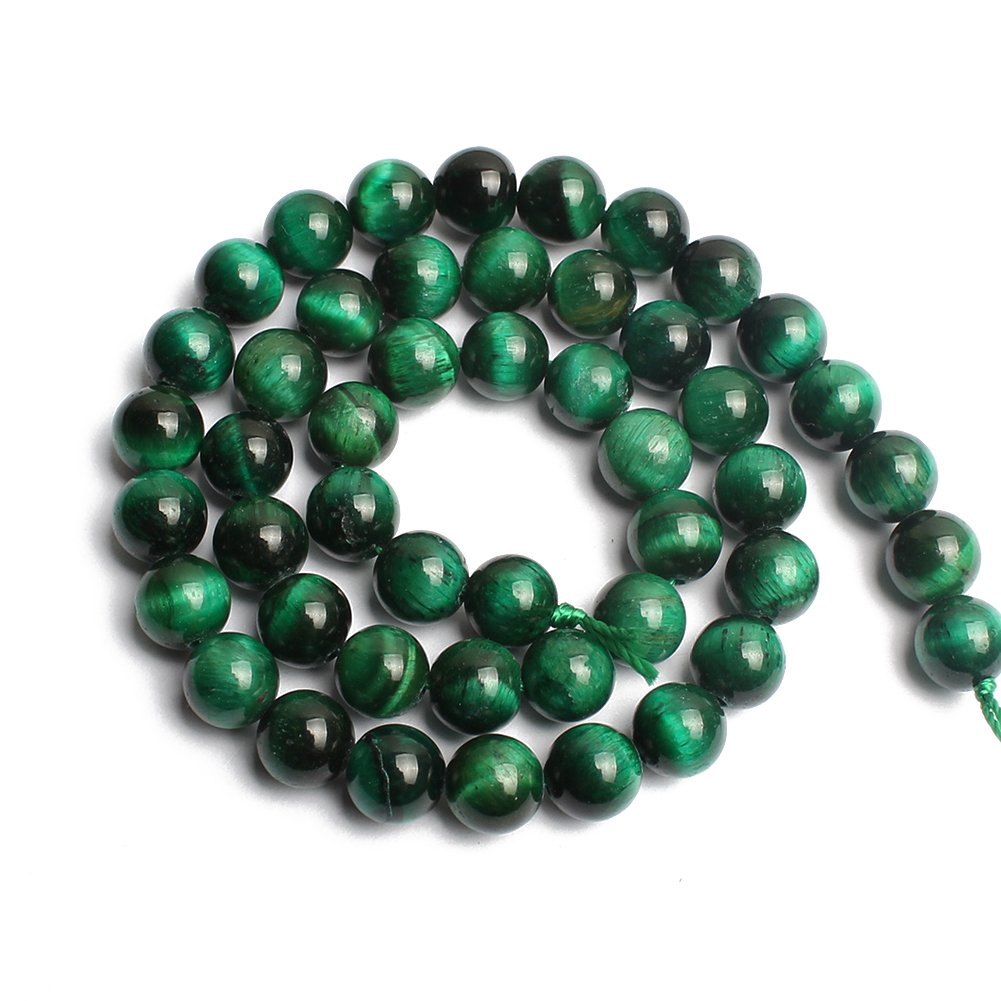 Natural Green Tiger Eye Gemstone Round Loose Beads for Jewelry Making Findings Accessories 1 Strand 15 inches (6mm)
