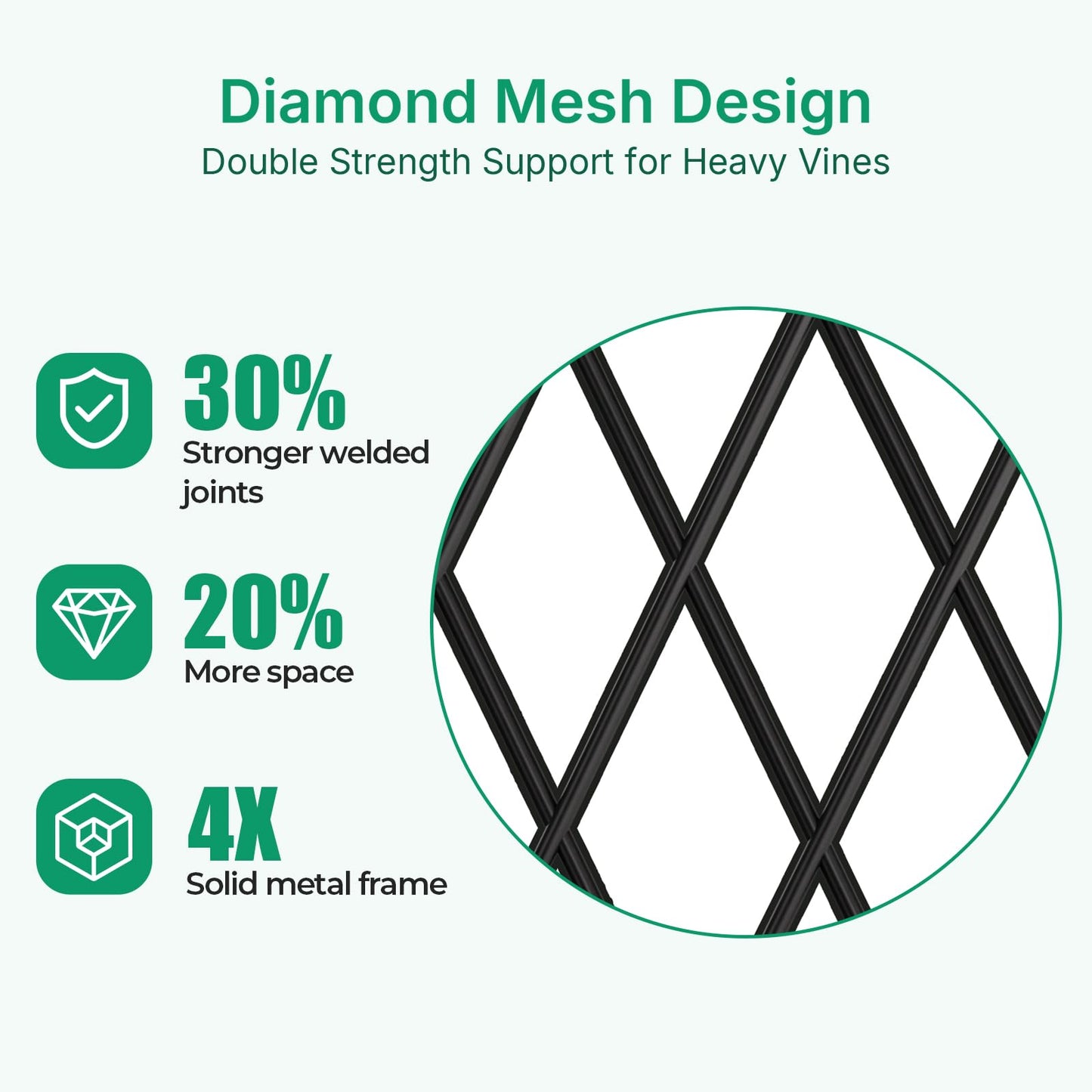 Amagabeli Garden Trellis for Climbing Plants 47” x 16” Rustproof Black Iron Plant Trellis Potted Vines Vegetables Flowers Patio Metal Wire Lattices Grid Panels for Ivy Cucumbers Clematis 2 Pack GT03