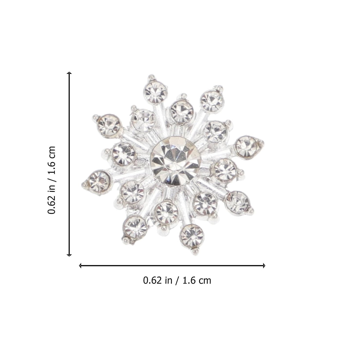 Amosfun 20pcs Silver Crystal Snowflake Pearl Rhinestone Applique Embellishments for Buttons Brooches Crafts Flower Hair Accessories