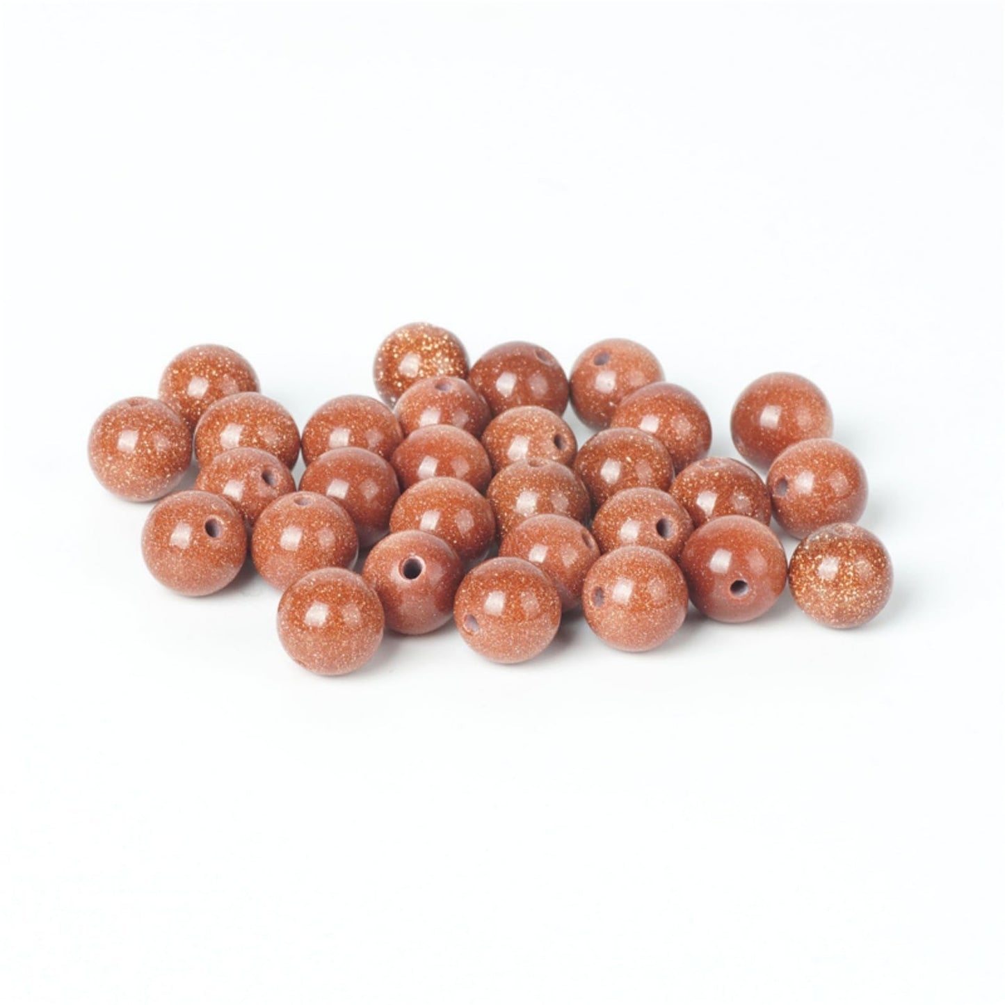 100Pcs Natural Stone 6mm Golden Sand Stone Round Loose Gemstone Energy Healing Beads Hole Size 1mm DIY Smooth Beads for Bracelet Necklace Earrings Jewelry Making