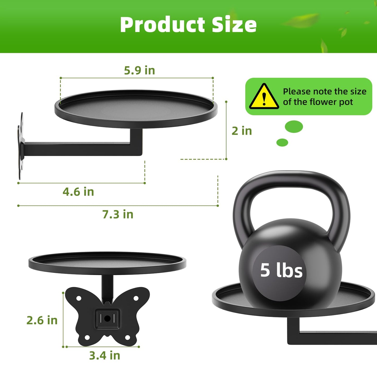 Wall Mounted Plant Holder - Butterfly Metal Hanging Shelf for Indoor Plants Succulents Flowers Decor Sturdy Wall-Mounted Storage for Bedroom Living Room Bathroom Space-Saving Home Organizer 3-Pack