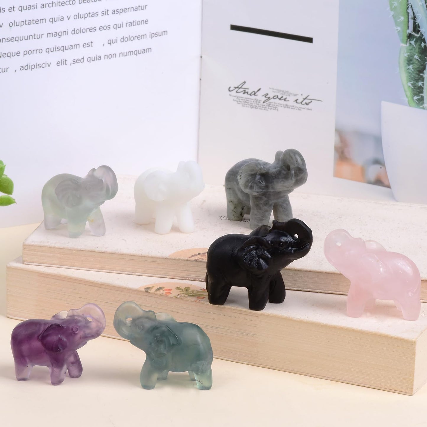 Ytbeoxk 2.1 Inch Black Obsidian Elephant Crystals Decor, Healing Crystal Cute Figurines, Black Elephant Gemstones Decorations Statue, Lucky Reiki Stones in Home Office Meditation Gift for Women Men