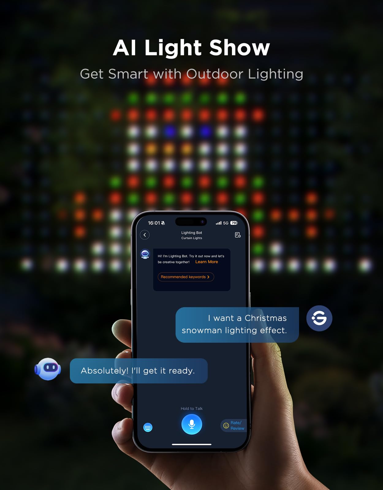 Govee Outdoor Net Lights, 2.8*9.4ft with RGBIC and DIY Functions, 480 LEDs Smart Net Lights with 64 Modes for Bush Patio Decor, Compatible with Alexa & Google Assistant, Outdoor Waterproof, Green Wire
