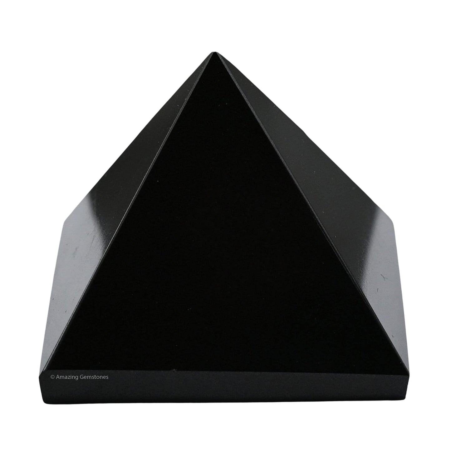 Amazing Gemstone Black Agate Pyramid Crystal Healing Stones - 2" Great Pyramid Figurine of Natural Stone Pyramid for Meditation, Reiki, Chakra Balancing and Crystal Pyramids Grid