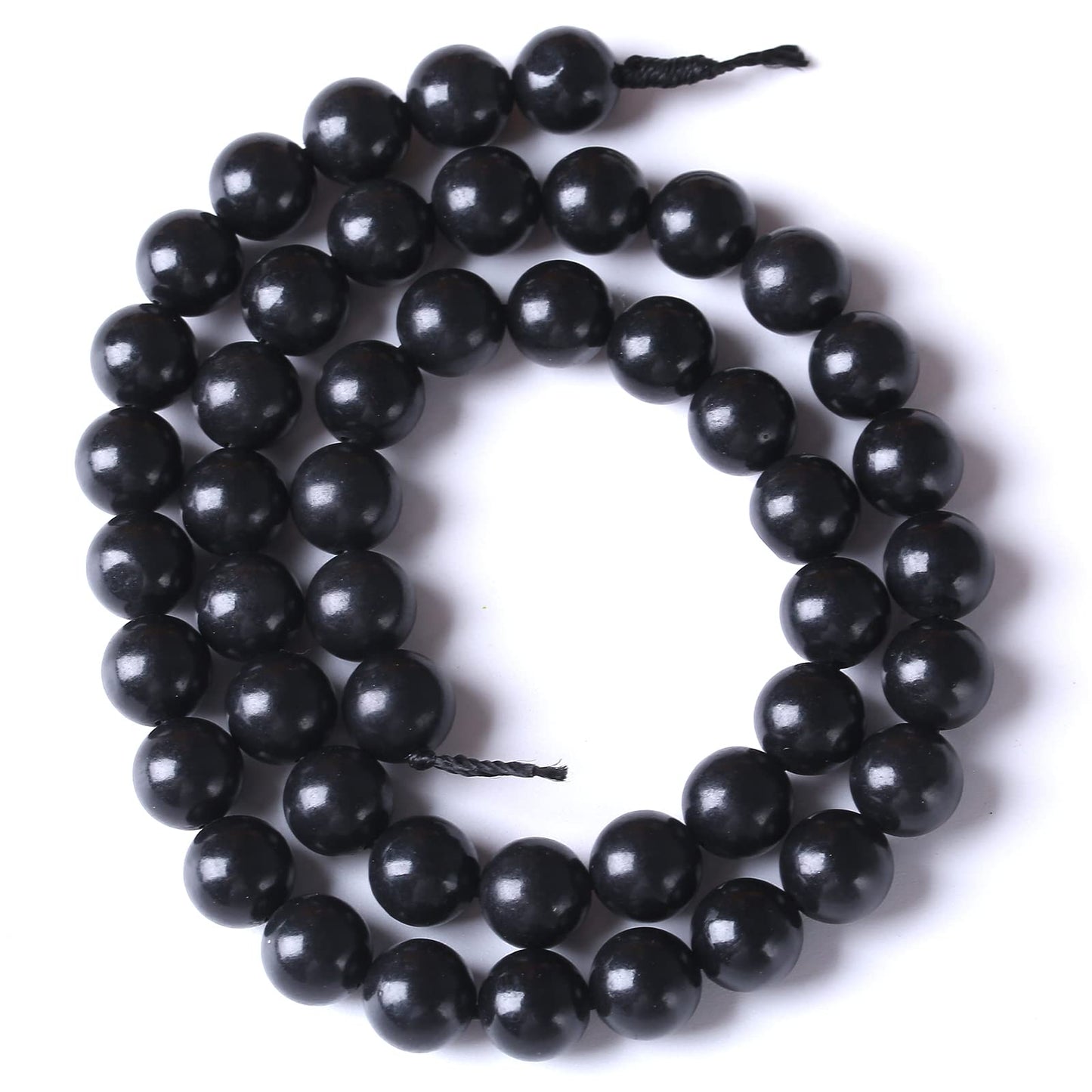 4MM 88PCS Natural Stone Shungite Beads Crystal Loose Beads for Jewelry Making DIY Bracelet