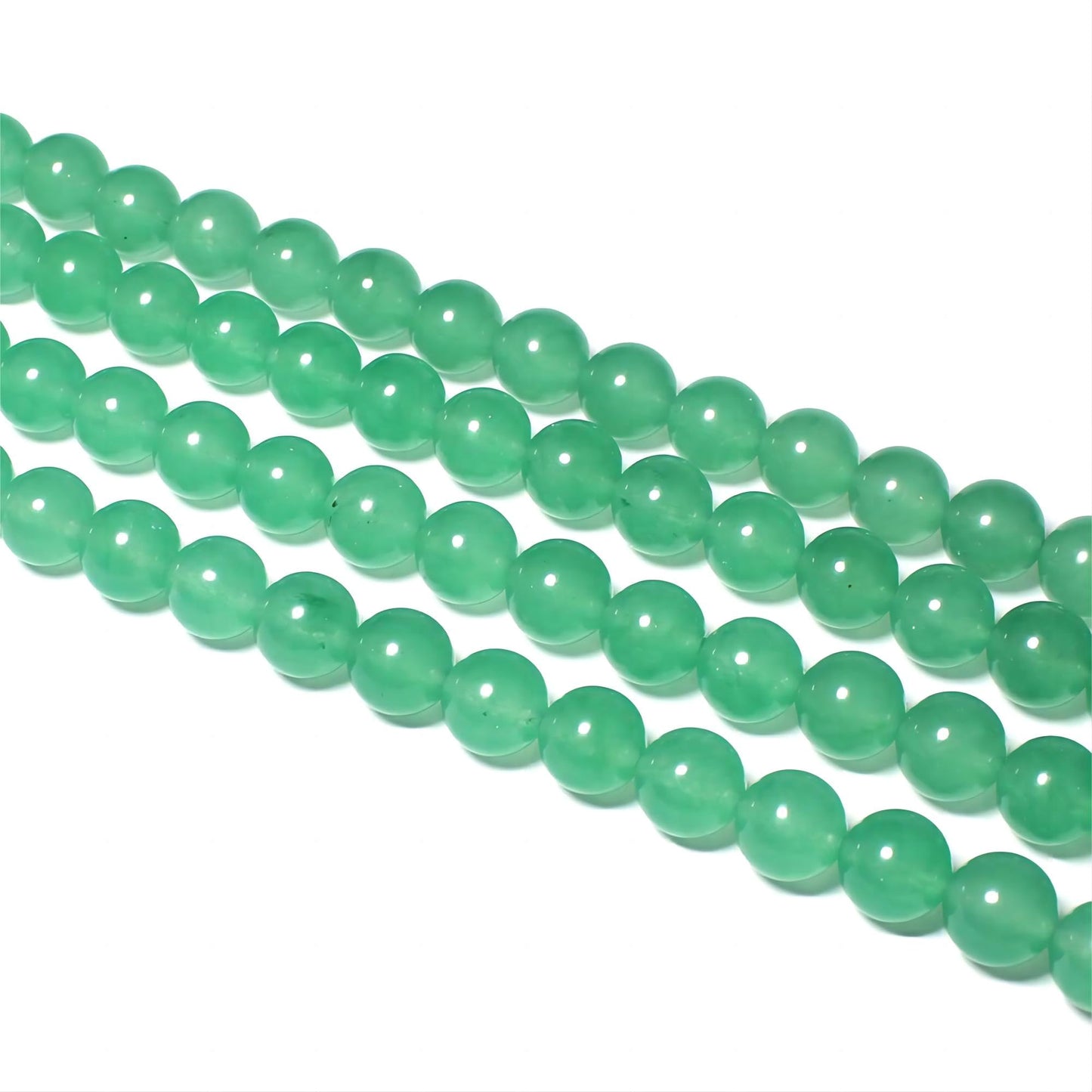 MJDCB Stone Beads 8mm 43pcs Round Aventurine Green Jade Loose Gemstone Bead Charms for Jewelry Making Bracelet Necklace Earring Pendant