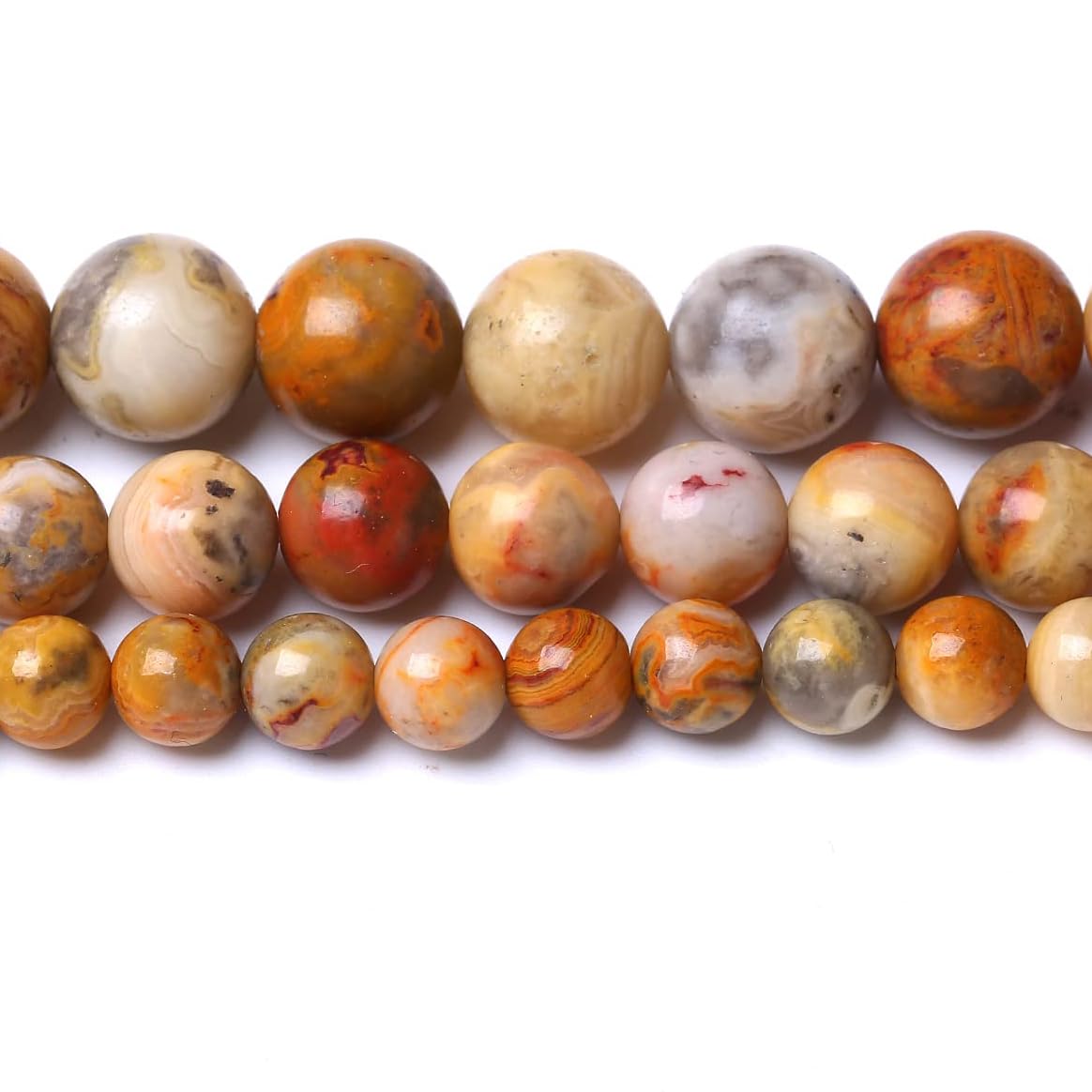 60PCS 6MM Natural Crazy Lace Agate Beads Round Loose Stone Beads for Jewelry Making DIY Energy Stone Healing Power Bracelet 15"